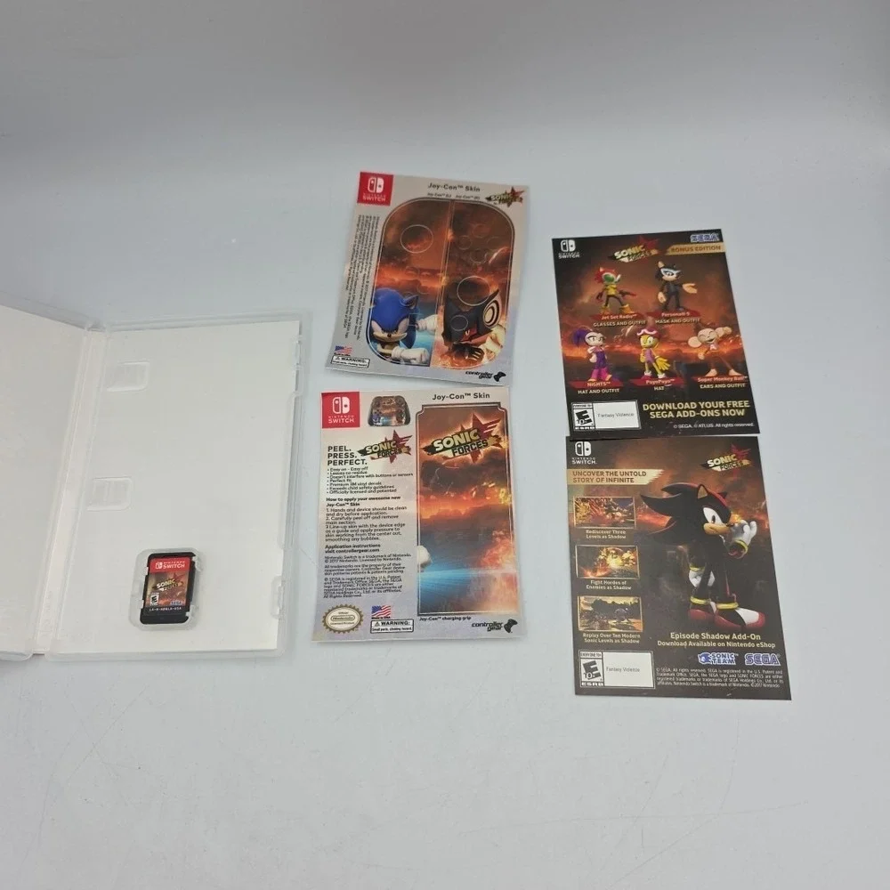 Sonic Forces - Bonus Edition (Nintendo Switch, 2017) COMPLETE CIB SKINS UNUSED!!